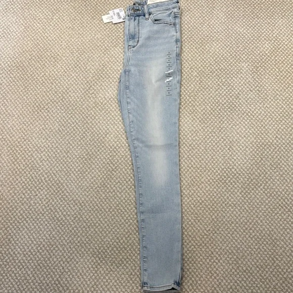 American Eagle Outfitters High Rise Blue Jeans Distressed Denim - Picture 6 of 10